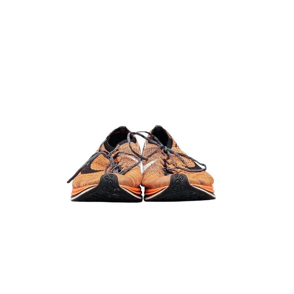 Nike Men's Size 15 Flyknit Racer Orange‎ Athletic Lightweight Running Shoes 2016